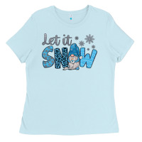 Baby Blue let it snow Ladies Tee - JahusDesignShop