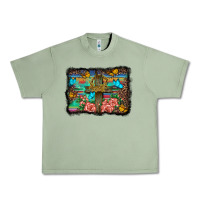 Oil Green wooden cross background Urban Heavy Tee - BarkalooDesign