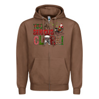 Chestnut You Serious Clark With Santa Sleigh Zipper Hoodie - BundleAndBundleShop