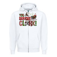 White You Serious Clark With Santa Sleigh Zipper Hoodie - BundleAndBundleShop