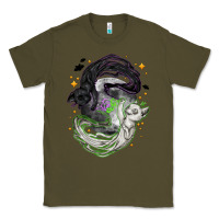 Army Green Magical cats ghost with moon Halloween Classic Tee - NancyCooperArtShop