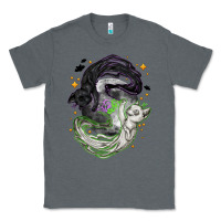 Charcoal Heather Magical cats ghost with moon Halloween Classic Tee - NancyCooperArtShop