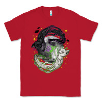 Red Magical cats ghost with moon Halloween Classic Tee - NancyCooperArtShop