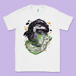 Magical Cats Ghost With Moon Halloween Classic Tee Designed By Nancycooperartshop
