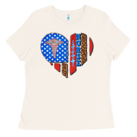Bone 4th of july nurse heart flag Ladies Tee - texasbilliewilder