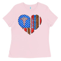 4th Of July Nurse Heart Flag Ladies Tee | Teevron