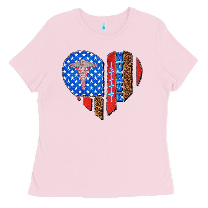 4th Of July Nurse Heart Flag Ladies Tee by texasbilliewilder | Teevron