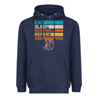 Navy Eat Sleep Basketball Repeat Heavyweight Hoodie - Bettercallsaul