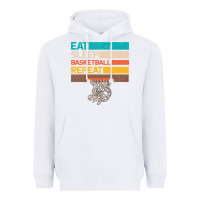 White Eat Sleep Basketball Repeat Heavyweight Hoodie - Bettercallsaul