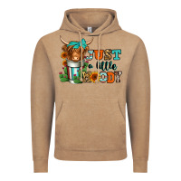 Just A Little Moody Coffee Cup Long Haired Cow Vintage Hoodie | Teevron