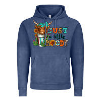 Vintage Denim just a little moody coffee cup long haired cow Vintage Hoodie - Jasminsmagicworld
