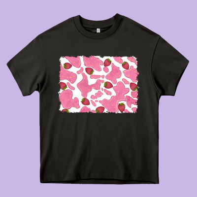 Distressed Strawberry Milkshake Cowhide Heavy Core Tee Designed By Ranaportraitstore