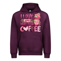 Mauve Wine i love you more than coffee valentines day Urban Hoodie - OliviaCreatesArt