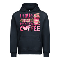 Navy i love you more than coffee valentines day Urban Hoodie - OliviaCreatesArt