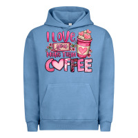 Pigment Pebble Blue i love you more than coffee valentines day Urban Hoodie - OliviaCreatesArt
