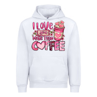 White i love you more than coffee valentines day Urban Hoodie - OliviaCreatesArt