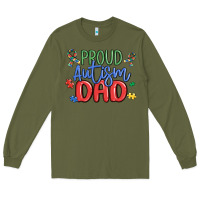 Army Green proud autism dad Long Sleeve Tee - MaliasSmallBusiness