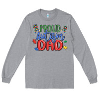 Heather Grey proud autism dad Long Sleeve Tee - MaliasSmallBusiness