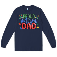 Navy proud autism dad Long Sleeve Tee - MaliasSmallBusiness
