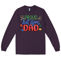 Plum proud autism dad Long Sleeve Tee - MaliasSmallBusiness