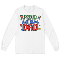 White proud autism dad Long Sleeve Tee - MaliasSmallBusiness