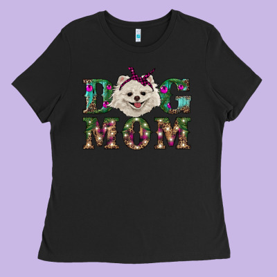 Christmas Dog Mom Pomeranian Ladies Tee Designed By Ranaportraitstore