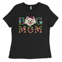 Black Christmas dog mom Pomeranian Ladies Tee - RanaPortraitStore
