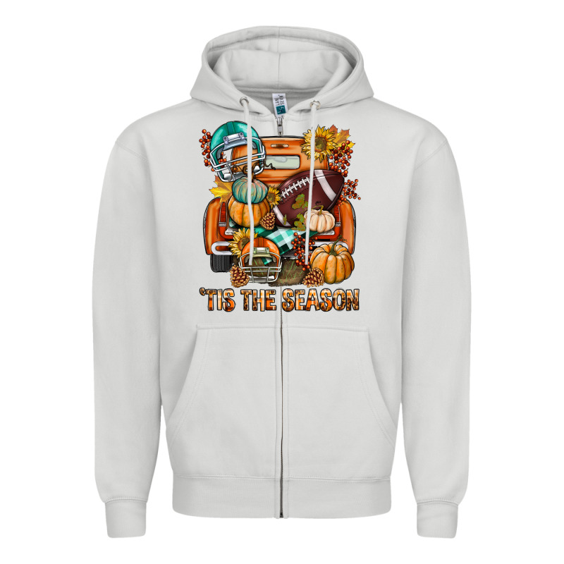 Tis The Season Fall Football Truck Zipper Hoodie by BundleAndBundleShop | Teevron