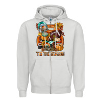 Dove Grey Tis The Season Fall Football Truck Zipper Hoodie - BundleAndBundleShop