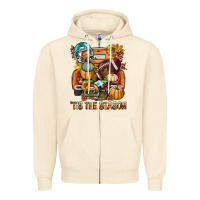 Sandshell Tis The Season Fall Football Truck Zipper Hoodie - BundleAndBundleShop
