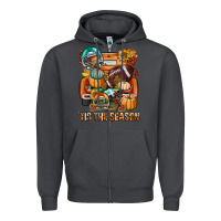 Smoke Tis The Season Fall Football Truck Zipper Hoodie - BundleAndBundleShop
