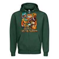 Sports Green Tis The Season Fall Football Truck Zipper Hoodie - BundleAndBundleShop