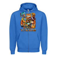 True Royal Tis The Season Fall Football Truck Zipper Hoodie - BundleAndBundleShop