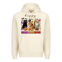 Tofu happy hallothanksmas cats Premium Hoodie - texasbilliewilder