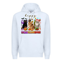 White happy hallothanksmas cats Premium Hoodie - texasbilliewilder