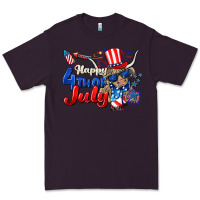 Plum Happy 4th of July cow Premium Tee - CowGirlArtShop