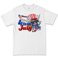 White Happy 4th of July cow Premium Tee - CowGirlArtShop