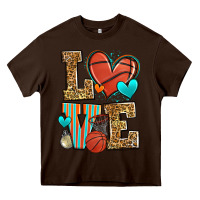 Chocolate Brown love basketball Heavy Core Tee - Zillion Design Studio