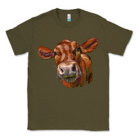Army Green red angus face Classic Tee - LillyAllenDesigns