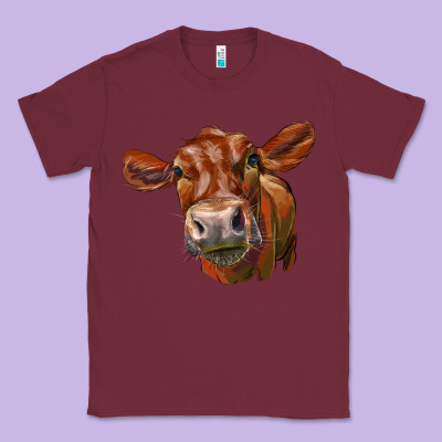 Red Angus Face Classic Tee Designed By Lillyallendesigns