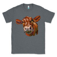 Charcoal Heather red angus face Classic Tee - LillyAllenDesigns