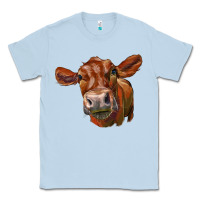 Dusty Blue red angus face Classic Tee - LillyAllenDesigns