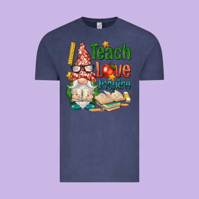 Gnome Teach Love Inspire Vintage Tee Designed By Nancycooperartshop