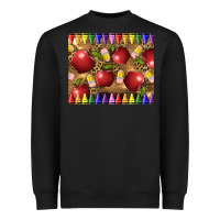 Black Teacher Crayons And Apples Heavyweight Sweatshirt - LillyAllenDesigns