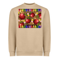 Mushroom Teacher Crayons And Apples Heavyweight Sweatshirt - LillyAllenDesigns