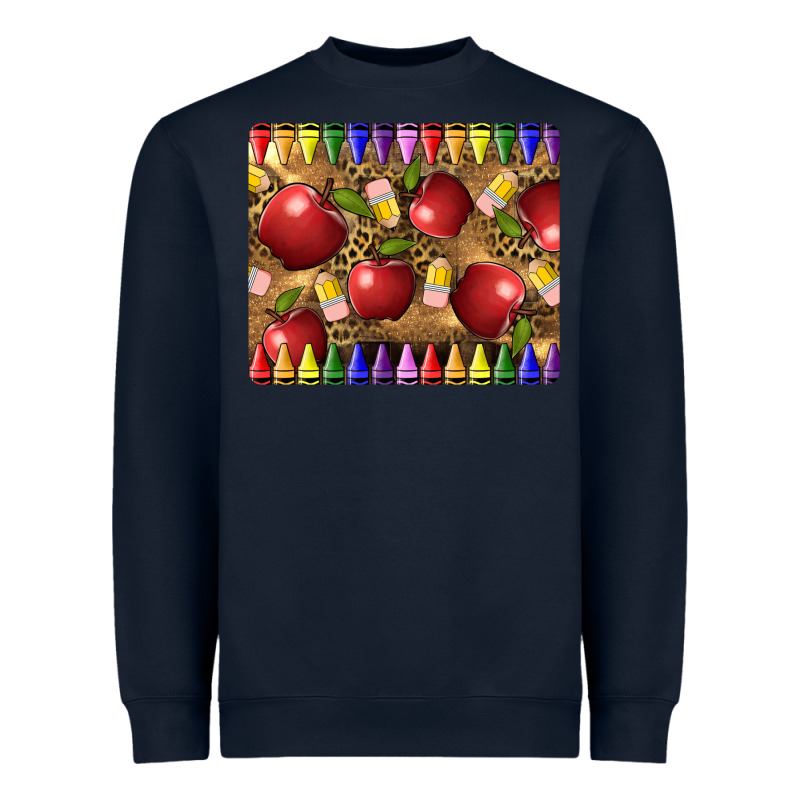 Teacher Crayons And Apples Heavyweight Sweatshirt by LillyAllenDesigns | Teevron