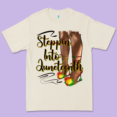 Steppin' Into Juneteenth Heels Premium Tee Designed By Hra Design Shop