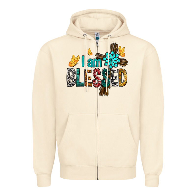 I Am Blessed Cross Zipper Hoodie by BundleAndBundleShop | Teevron