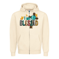 Sandshell I Am Blessed Cross Zipper Hoodie - BundleAndBundleShop