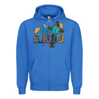 True Royal I Am Blessed Cross Zipper Hoodie - BundleAndBundleShop